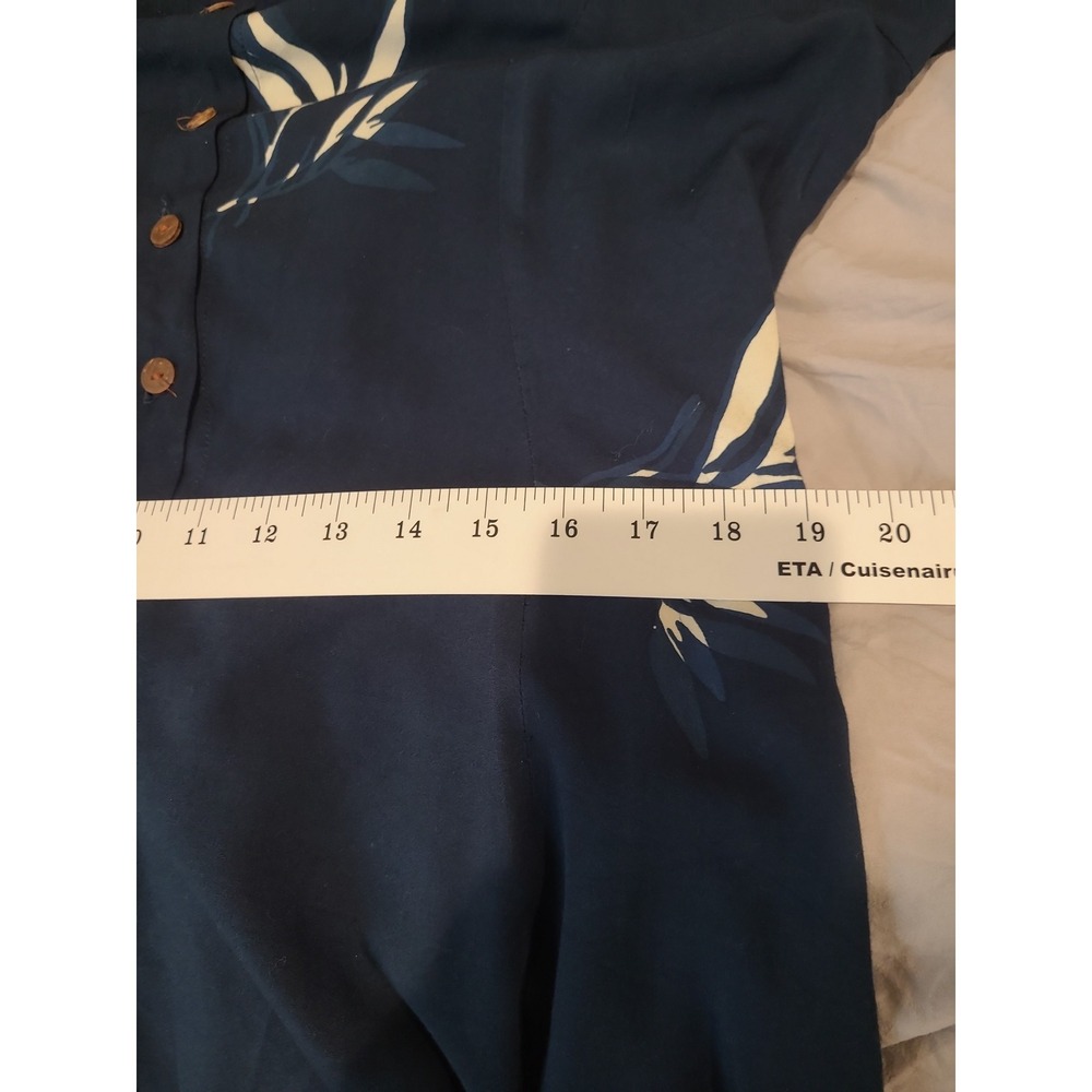 Bali Batik Women SZ LG/XL button frontMidi dress with lace back vacation coastal - Picture 9 of 12